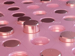 C4D坑里的圆柱起伏循环动画教程（含工程文件）