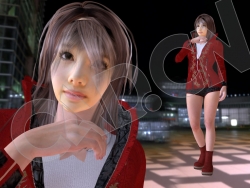 穿红色夹克外套短裤女孩C4D低面人物模型