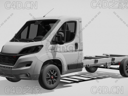 菲亚特ducato杜卡托牵引车卡车平板车货车2022款C4D汽车模型下载