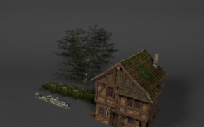 古建房屋C4D模型 Medieval House 3d model