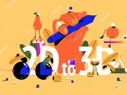 C4D建模贴图材质动画灯光渲染教程Motion Design School - 2D to 3D with Cinema 4D
