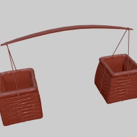扁担C4D模型 Shoulder pole