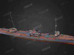 俄国海军无理号S系3级驱逐舰C4D模型下载Derzki 3d model
