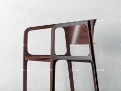 时尚Casamania木质家具椅子休闲单人椅C4D模型 chair 3d model