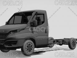 依维柯平板车卡车运输车牵引车2022款C4D汽车模型下载