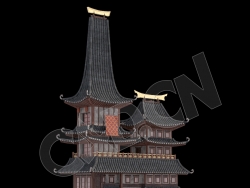 C4D香格里拉中式建筑模型 Kitbash3d-Shangri-La_BldgMD_F_grp