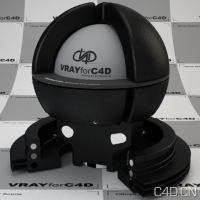 vray for c4d材质：Black Leather