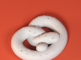 低面卡通椒盐脆饼图标模型pretzel