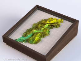 高清山西省三维立体地形模型C4D/OBJ格式下载，含多种精细政区、地势与灰度地图资源