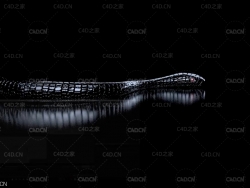 C4D黑蛇建模贴图及游走动画教程 Model, Texture and Animate a Snake