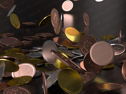 C4D corona渲染器：硬币掉落动画工程 coin drop corona