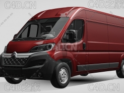 雪铁龙封闭式玻璃面包车货车2017款C4D汽车模型下载