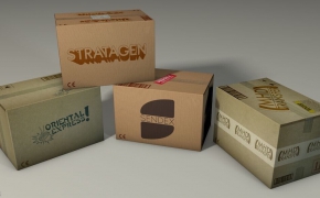 纸箱C4D模型 Cardboard Boxes