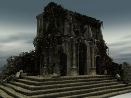 破旧的神庙遗址C4D模型 ivy tample ruins 3d model