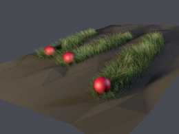 C4D快速小教程：圆球滚过绿草生长的动画 Procedural Growth