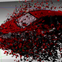 C4D工程文件：破碎的汽车 mofoblow