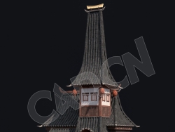 C4D香格里拉中式建筑模型 Kitbash3d-Shangri-La_BldgSM_I_grp