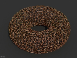 样条交织圆环C4D模型 interweave